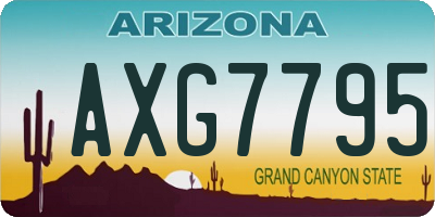AZ license plate AXG7795