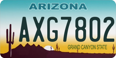 AZ license plate AXG7802