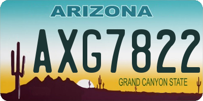 AZ license plate AXG7822