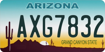 AZ license plate AXG7832