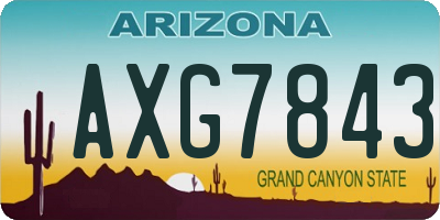 AZ license plate AXG7843