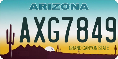 AZ license plate AXG7849