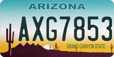 AZ license plate AXG7853