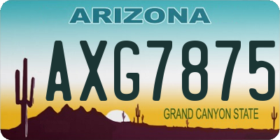 AZ license plate AXG7875
