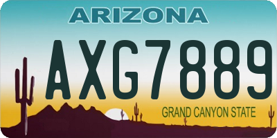 AZ license plate AXG7889