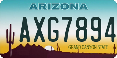 AZ license plate AXG7894