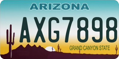 AZ license plate AXG7898