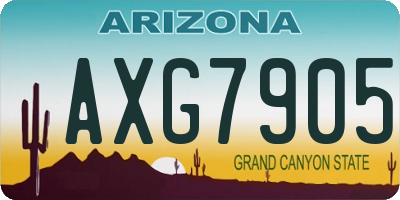AZ license plate AXG7905