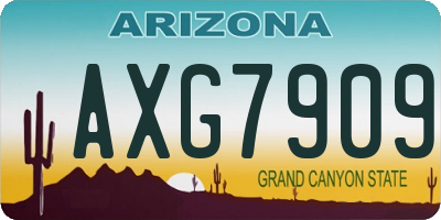 AZ license plate AXG7909