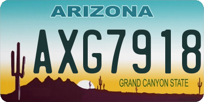 AZ license plate AXG7918