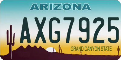 AZ license plate AXG7925
