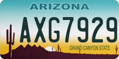 AZ license plate AXG7929