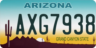 AZ license plate AXG7938