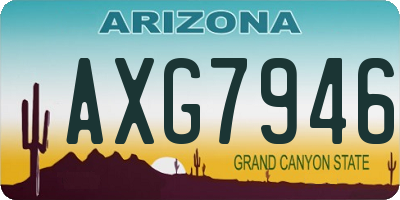 AZ license plate AXG7946