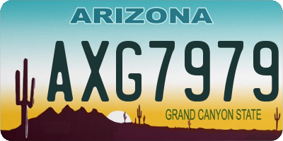 AZ license plate AXG7979