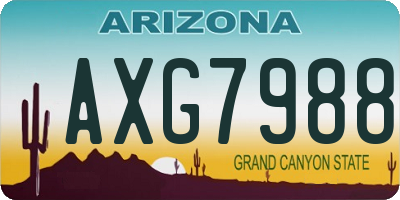AZ license plate AXG7988
