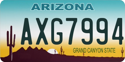 AZ license plate AXG7994