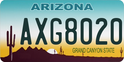 AZ license plate AXG8020