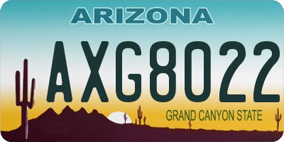 AZ license plate AXG8022