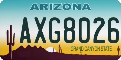 AZ license plate AXG8026
