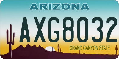 AZ license plate AXG8032