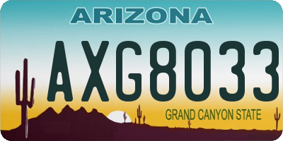 AZ license plate AXG8033