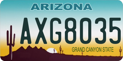 AZ license plate AXG8035