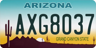 AZ license plate AXG8037