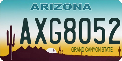AZ license plate AXG8052