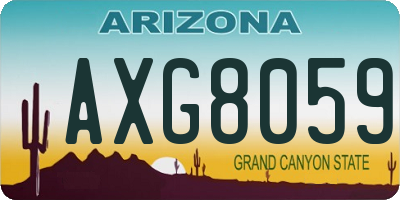 AZ license plate AXG8059