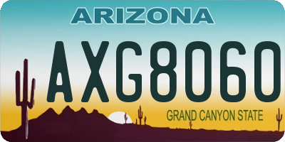 AZ license plate AXG8060