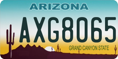 AZ license plate AXG8065