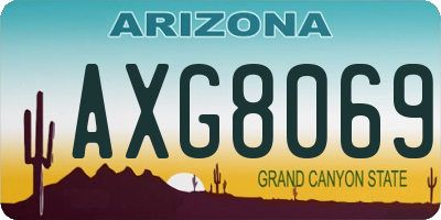 AZ license plate AXG8069