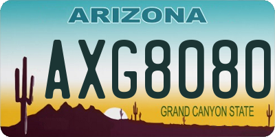 AZ license plate AXG8080
