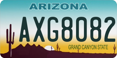 AZ license plate AXG8082