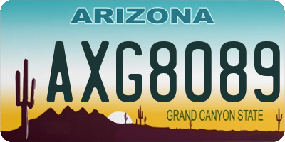 AZ license plate AXG8089