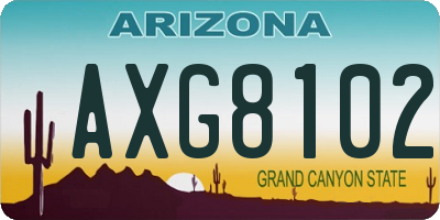 AZ license plate AXG8102