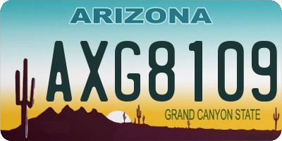 AZ license plate AXG8109
