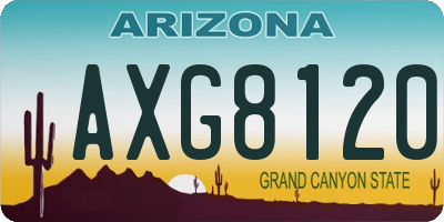 AZ license plate AXG8120