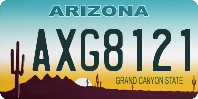 AZ license plate AXG8121