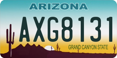 AZ license plate AXG8131