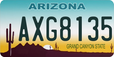 AZ license plate AXG8135
