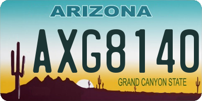 AZ license plate AXG8140