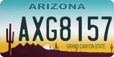 AZ license plate AXG8157