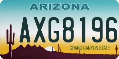 AZ license plate AXG8196