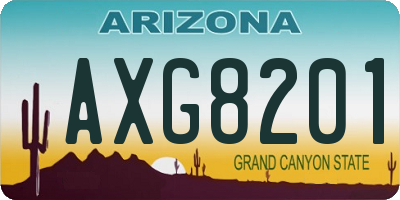 AZ license plate AXG8201