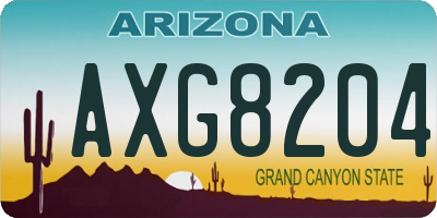 AZ license plate AXG8204