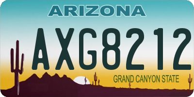 AZ license plate AXG8212