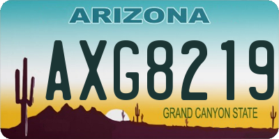AZ license plate AXG8219