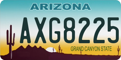 AZ license plate AXG8225